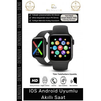 #AkıllıSaat Premium T500 Plus Ips Ekran Spor Sağlık Sensörlü Android Tansiyon Nabız Ölçer Akıllı Saat