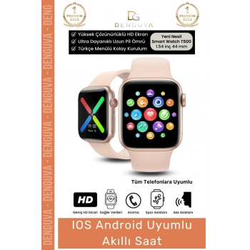 #AkıllıSaat Premium T500 Plus Ips Ekran Sağlık Sensörlü Android Ios Tansiyon Nabız Ölçer Akıllı Saat