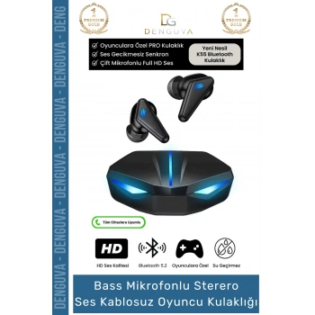 #Kulaklık 3D Stereo ANC Gürültü Engelleyici Suya Dayanıklı Mikrofonlu Bluetooth Kablosuz Oyuncu Kulaklık