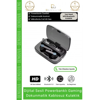 #Kulaklık Powerbank LED Ekran Oyuncu ANC Suya Dayanıklı HD Ses 53 Mikrofonlu Kablosuz Kulaklık