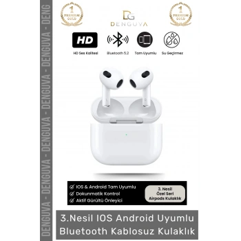 #Kulaklık Bluetooth 52 Aktif Gürültü Önleyici Stereo HD Ses Su Geçirmez Kulak İçi Kablosuz Kulaklık