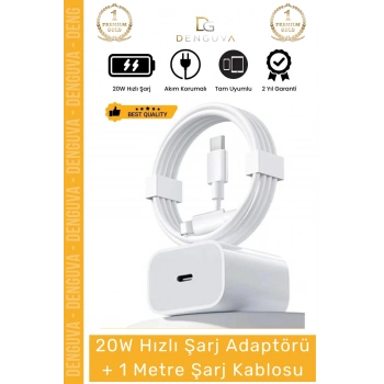 #ŞarjAleti iPhone 20W USBC Hızlı Şarj Adaptörü Lightning Kablo Akım Korumalı Seti 14 15 Plus Pro