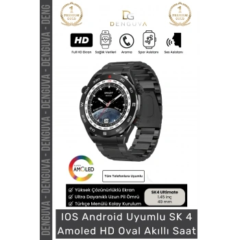 #AkıllıSaat Amoled Ekranlı Gri Metal Kordonlu GPS NFC Su Geçirmez IOS Android Uyumlu Akıllı Saat