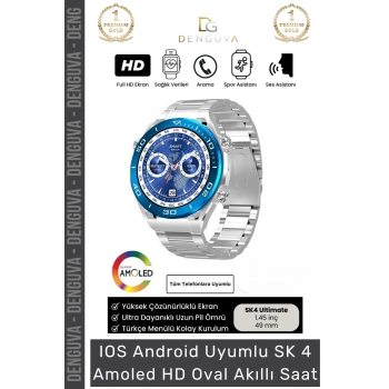#AkıllıSaat 3AMOLED Ekran Bluetooth Arama GPS NFC Metal Gri Kordon IOS Android Uyumlu Akıllı Saat