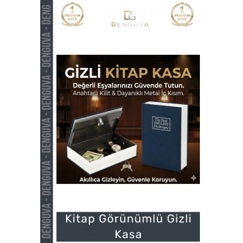 #GizliKasa Sözlük Tasarımlı Metal İç Hazneli Güvenli Kilitli Küçük Boy Kitap Görünümlü Gizli Kasa