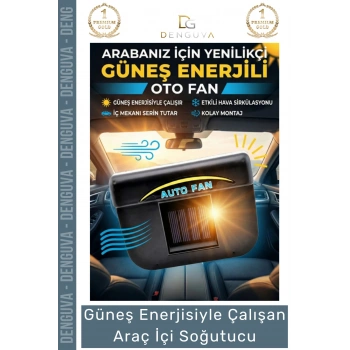 #AraçFanı Güneş Enerjili Auto Cool Portatif Oto Havalandırma Fan Sistemi Çalışan Araç İçi Soğutucu