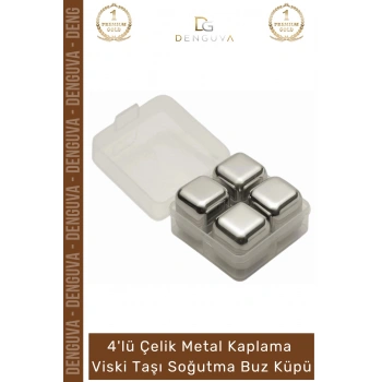#BuzKüpü Gold Kaplama Paslanmaz Çelik Viski Taşı Metal Hızlı Soğutucu Seti Taşı Soğutma Buz Küpü