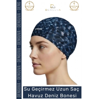 #Bone Uzun Saç Kaymaz Su Geçirmez Sızdırmaz Yüzücü Deniz Bonesi Elastik Bez Yüzme Şapkası