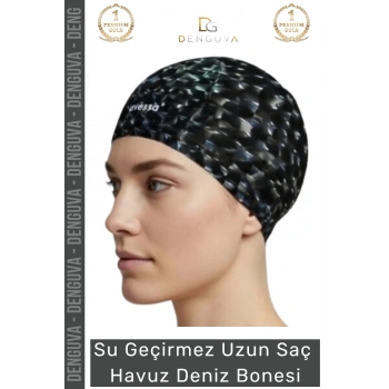 #Bone Uzun Saç Kaymaz Su Geçirmez Sızdırmaz Yüzücü Deniz Bonesi Elastik Bez Yüzme Şapkası