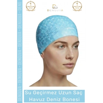 #Bone Uzun Saç Kaymaz Su Geçirmez Sızdırmaz Yüzücü Deniz Bonesi Elastik Bez Yüzme Şapkası
