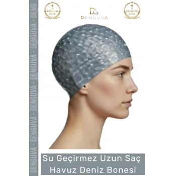 #Bone Uzun Saç Kaymaz Su Geçirmez Sızdırmaz Yüzücü Deniz Bonesi Elastik Bez Yüzme Şapkası