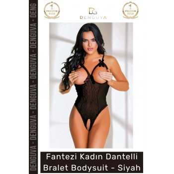 #Bodysuit Fantezi Likralı Tül Kumaş Esnek Şık Tasarım Gecelik Modeli Kadın Dantelli Bralet Bodysuit