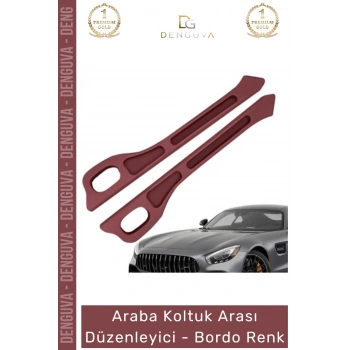 #AraçOrganizer Araç İçi Organizer İkili Set Premium Deri Araba Yan Cep Koltuk Arası Düzenleyici Bordo