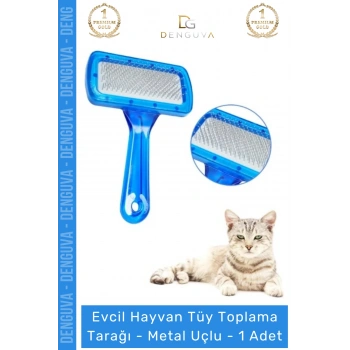 #KöpekTarağı Kedi Köpek Pet Bakım Profesyonel Ergonomik Saplı Kaliteli Tüy Toplama Tarağı Metal Uçlu - 1 Adet