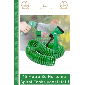 #Hortum Profesyonel Bahçe Bakımı Esnek Dayanıklı 15 Metre Su Hortumu Spiral Fonksiyonel Hafif