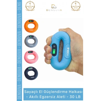 #ElYayı Dijital Ekranlı El Güçlendirici Bilek Antrenman Silikon Akıllı Egzersiz Aleti 30 LB - 1 Adet