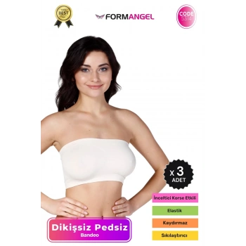 #Bandeo Seamless Toparlayıcı Kadın Basic Örme Dikişsiz Pedsiz Bandeo Büstiyer - 3 Adet