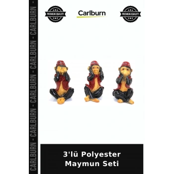 Özel Üretim Dekoratif Ev Aksesuarı Modern Salon Figür 3lü Polyester Maymun Seti