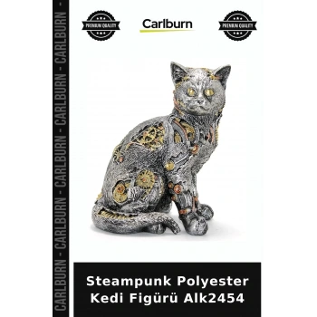 Özel Üretim Dekoratif Hediyelik Ev Aksesuarı Steampunk Polyester Kedi Figürü Alk2454