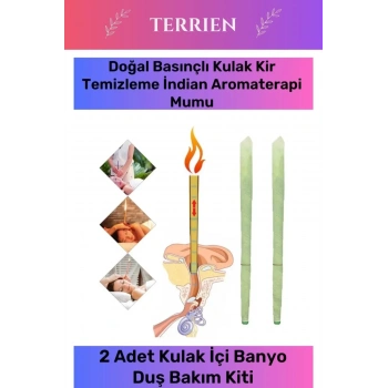 Özel Üretim Doğal Basınçlı Kulak Kir Temizleme İndian Aromaterapi Mumu - 2 Adet