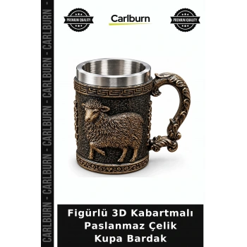 Özel Üretim Figürlü 3D Kabartmalı Paslanmaz Çelik Kupa Bardak