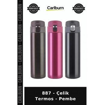 Özel Üretim Günlük Seyahat 887 - Çelik Termos - Pembe