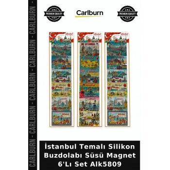 Özel Üretim Hediyelik Hatıra Mutfak İstanbul Temalı Silikon Buzdolapı Süsü Magnet 6Lı Set Alk5809