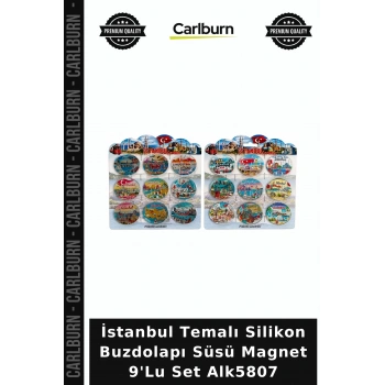 Özel Üretim Hediyelik Hatıra Mutfak İstanbul Temalı Silikon Buzdolapı Süsü Magnet 9Lu Set Alk5807