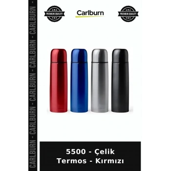 Özel Üretim İçecek Seyahat 5500 - Çelik Termos - Kırmızı