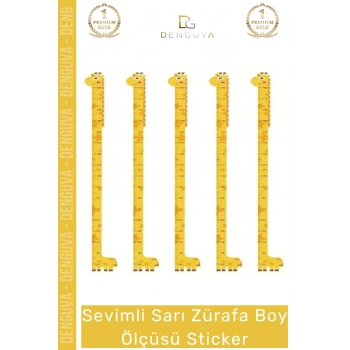Özel Üretim İz Bırakmayan Çift Taraflı Bantlı Silinebilir Ev Sevimli Sarı Zürafa Boy Ölçüsü Sticker
