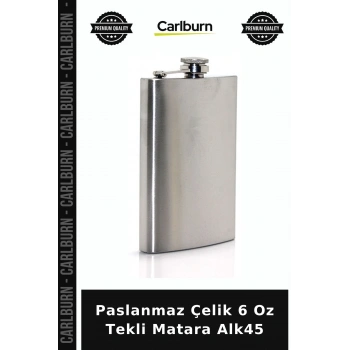 Özel Üretim Kamp Aksesuar Hediye Paslanmaz Çelik 6 Oz Tekli Matara Alk45