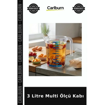 Özel Üretim Mutfak Gereci Şeffaf 3000 ml 3 Litre Multi Ölçü Kabı