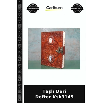 Özel Üretim Not Defteri Hediye Şık Taşlı Deri Defter Ksk3145