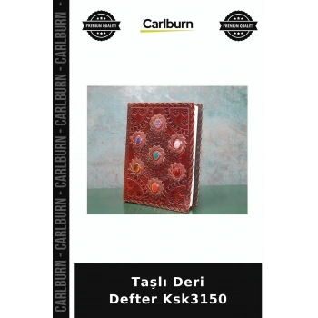 Özel Üretim Not Günlük Hediye Taşlı Deri Defter Ksk3150