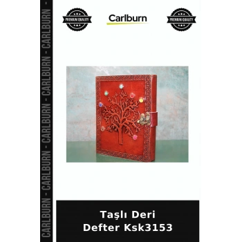 Özel Üretim Not Kişisel Hatıra Şık Taşlı Deri Defter Ksk3153