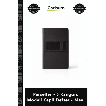 Özel Üretim Promosyon Hediye Logolu Şık Kurumsal Parseller 5 Kanguru Modeli Cepli Defter Mavi
