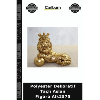 Özel Üretim Salon Aksesuar Figür Hediye Polyester Dekoratif Taçlı Aslan Figürü Alk2575
