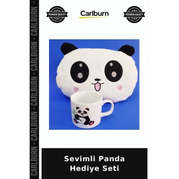 Özel Üretim Yastık Kupa Peluş Seramik Sevimli Panda Hediye Seti