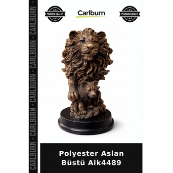 Polyester Aslan Büstü Salon Objesi Çalışma Masası Dekoratif Figürler