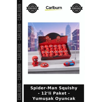 Spider-Man Squishy - 12li Paket - Yumuşak Oyuncak Neşeli Stres Popüler