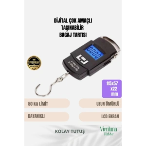 Premium Lcd Ekran Hassas Seyahat Bavul Tartı Dijital Çok Amaçlı Taşınabilir Bagaj Tartısı Max 50 Kg