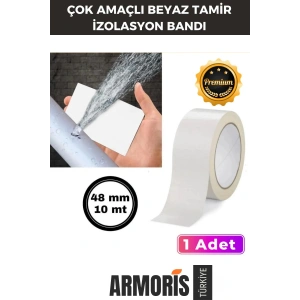 Yeni Süper Güçlü Su Geçirmez Sızdırmaz Beyaz Renk Çok Amaçlı Tamir İzolasyon Bandı 48mm x 10m 1 Adet