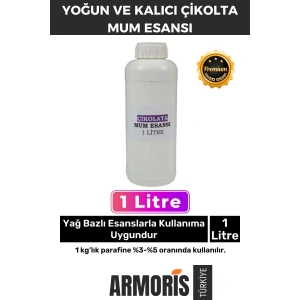 Yeni Seri Kalıcı Yoğun Kaliteli Yağ Bazlı Tüm Ürünlerle Kullanıma Uygun Çikolata Mum Esansı 1 LT