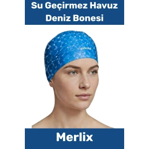 #Yüzme Şapkası Bone Uzun Saç Kaymaz Su Geçirmez Sızdırmaz Yüzücü Havuz Deniz Bonesi Elastik Bez Yüzme Şapkası