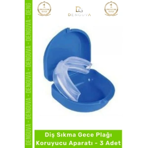 #Dişlik Bruksizm Gece Plağı Şeffaf Koruma Silikonu Çene Sıkma Engelleme Dişlik Uyku Aparatı Gıcırdtma - 3 Adet