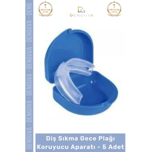 #Dişlik Bruksizm Gece Plağı Şeffaf Koruma Silikonu Çene Sıkma Engelleme Dişlik Uyku Aparatı Gıcırdtma - 5 Adet
