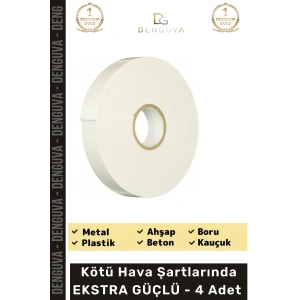 #Bant Güçlü Yapışkanlı 18mm 2m Duvar Tablo Montaj Bandı Ofis Ev Mobilya Çok Amaçlı Çift Taraflı Köpük Bant - 4 Adet