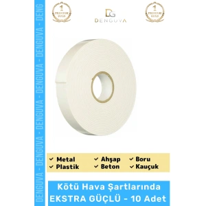 #Bant Güçlü Yapışkanlı 18mm 2m Duvar Tablo Montaj Bandı Ofis Ev Mobilya Çift Taraflı Köpük Bant - 10 Adet