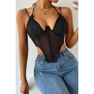 Özel Üretim Gece Seksi Günlük Zarif Şık Rahat Fantezi Balenli İnce Askılı Kadın Body