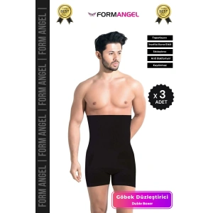 #BoxerKorse Göbek Düzleştirici Bel Basen Toparlayıcı Sıkılaştırıcı Duble Erkek Boxer Korse - 3 Adet